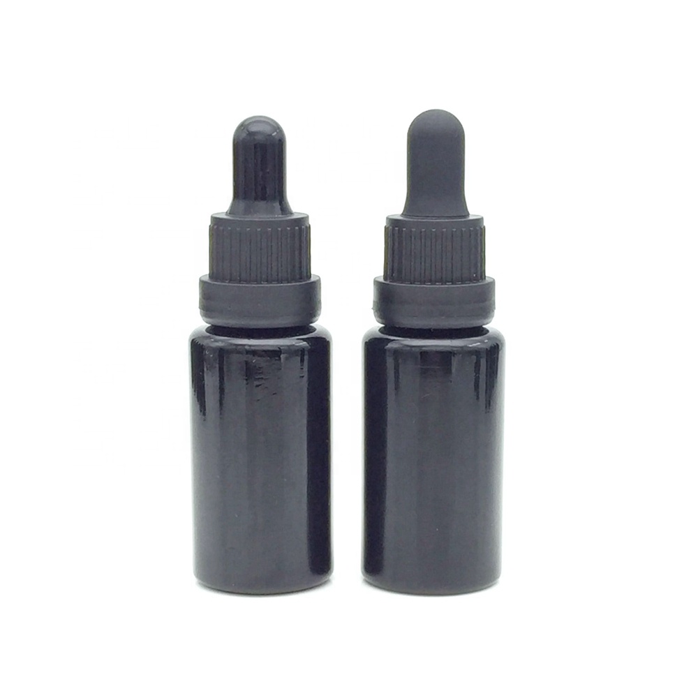 UV protection violet glass bottle 15ml essential oil optical glass black glass dropper bottles