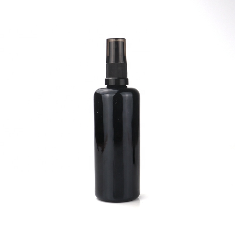 UV protection violet optical essential oil dark glass spray bottle 100ml plastic spray bottle black glass 100ml spray bottle