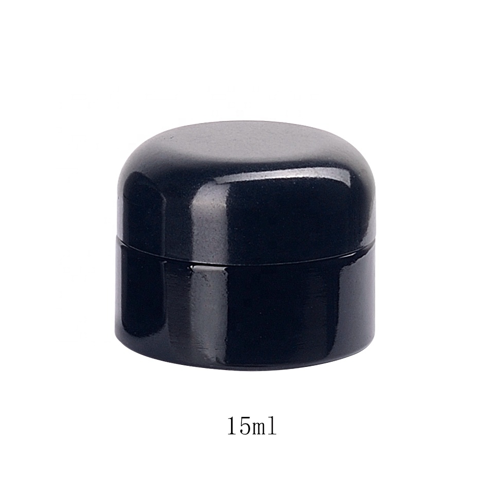 UV protective bakelite cap black glass jars 15g cosmetic packaging 15ml cream jar empty violet 15g black glass jar