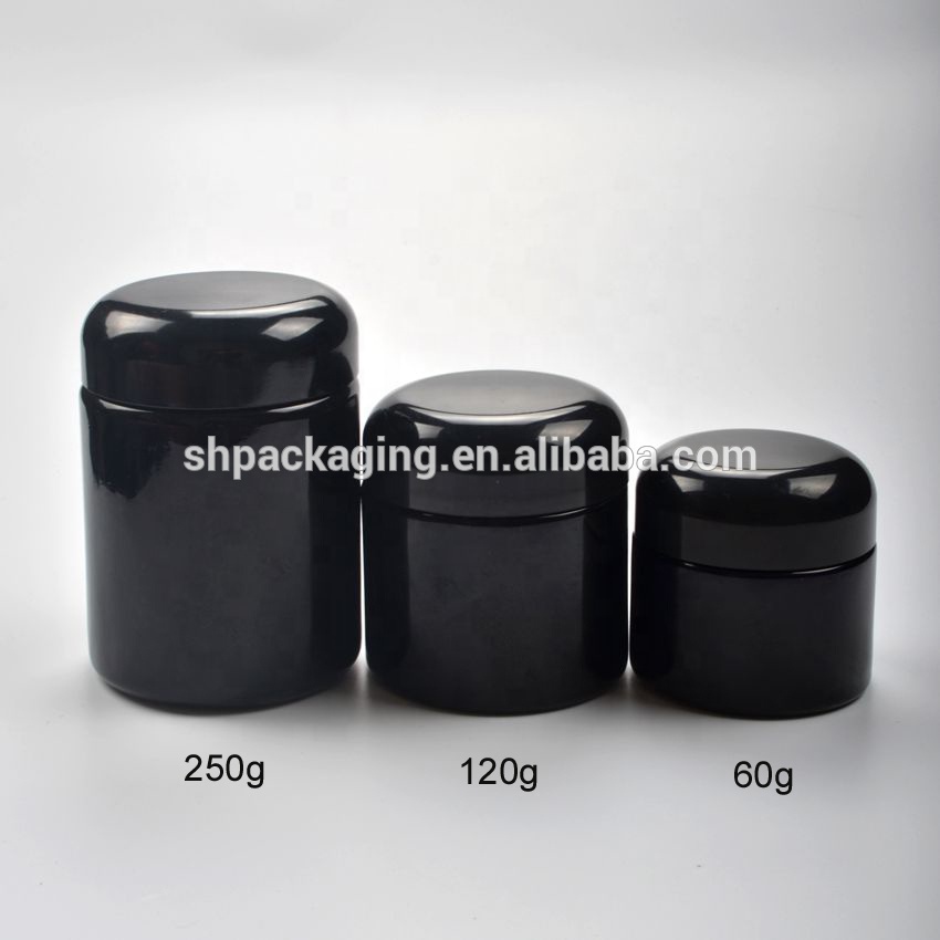 UV protective bakelite cap black glass jars 15g cosmetic packaging 15ml cream jar empty violet 15g black glass jar