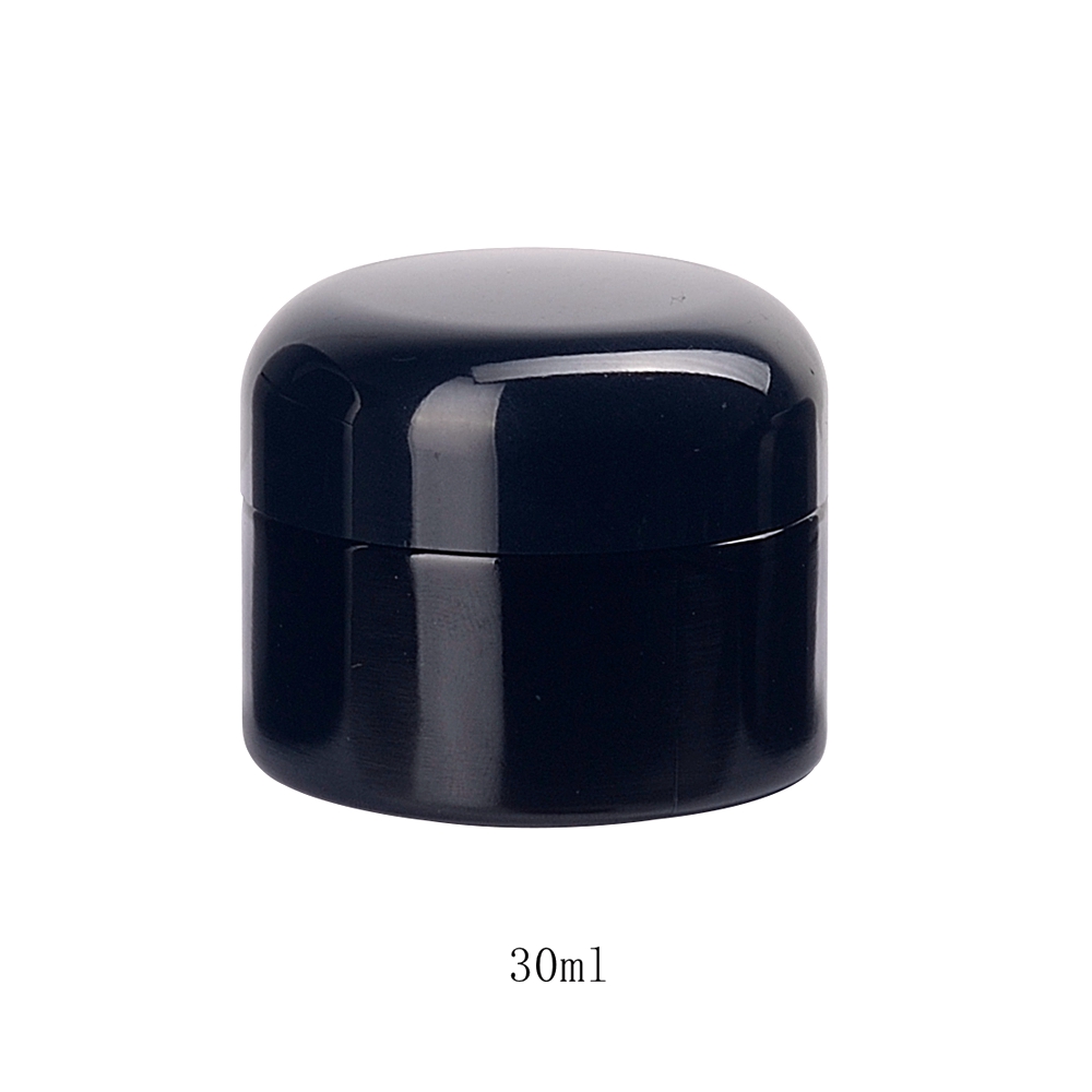 UV protective black glass jars 30g cosmetic packaging 30ml cream jar 1 oz empty violet glass jar