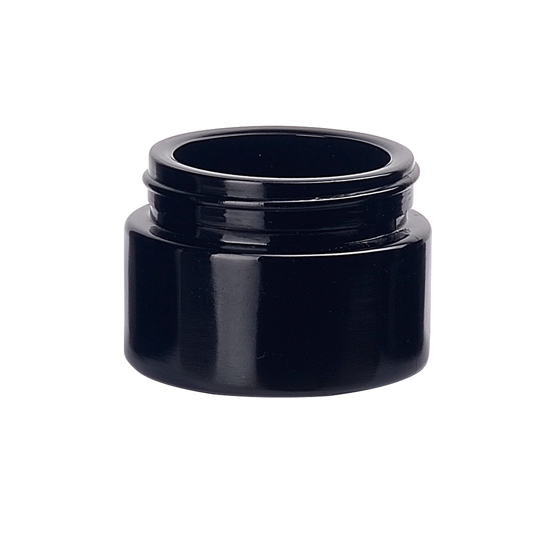 UV protective black glass jars 30g cosmetic packaging 30ml cream jar 1 oz empty violet glass jar