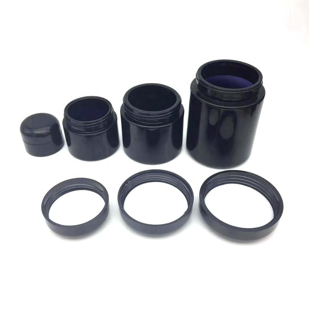 UV protective black glass jars 30g cosmetic packaging 30ml cream jar 1 oz empty violet glass jar