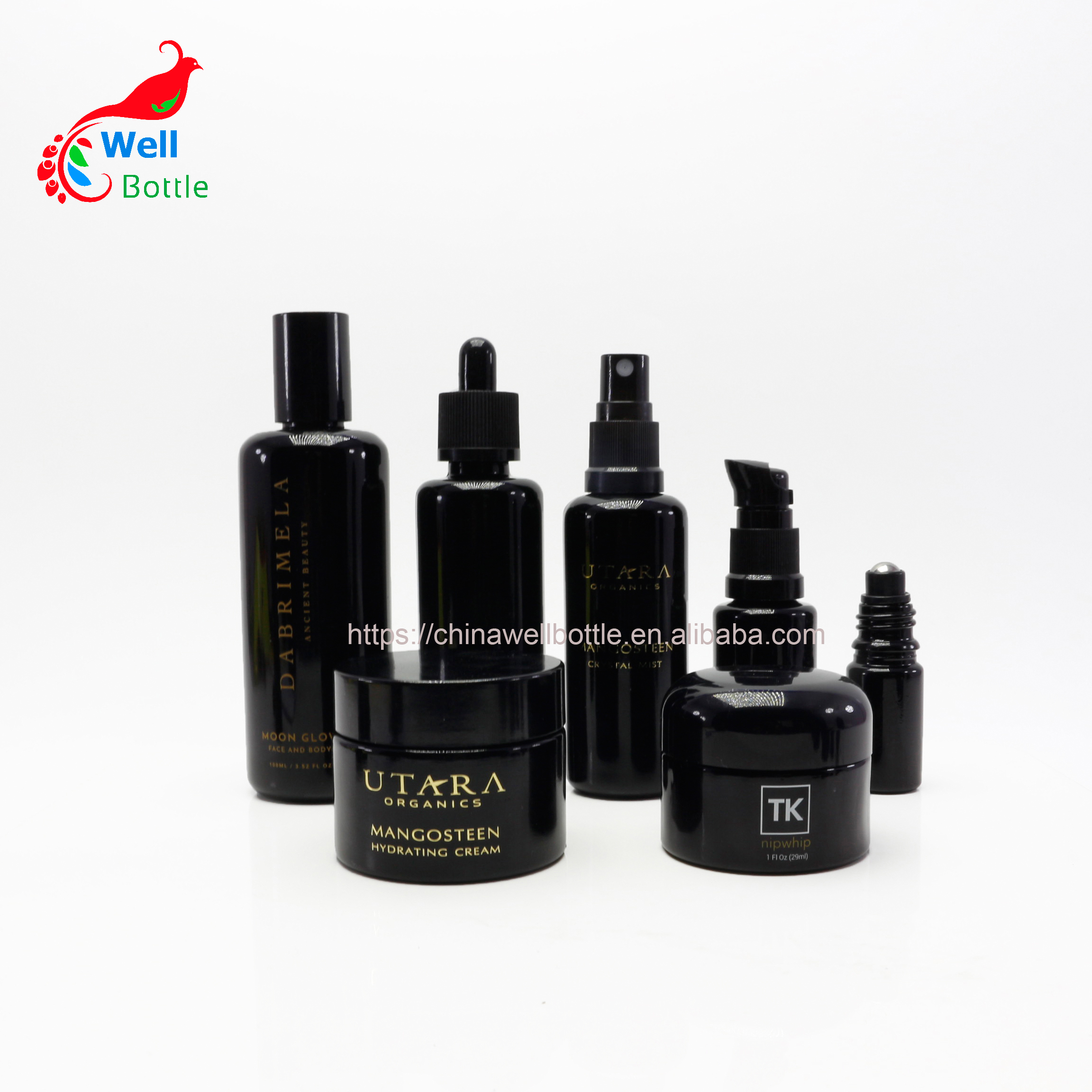 Ultraviolet uv glass jars unique cream jar flat lid for makeup DV302E