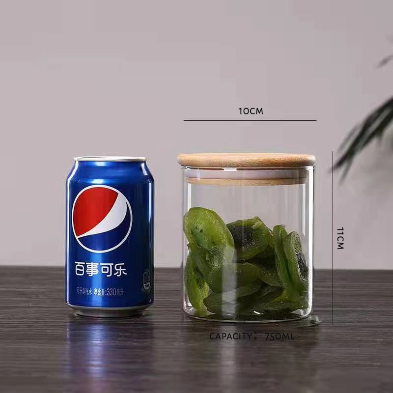 Unbreakable Borosilicate Airtight Food Storage Containers, Wide Mouth Food Grade Glass Jar with Bamboo Lids