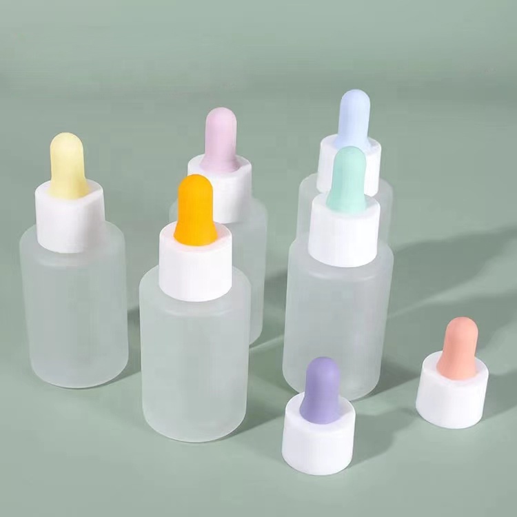 Unique 30 ml 15ml 20ml amber clear frosted custom cosmetic lotion pump face serum bottles for skincare