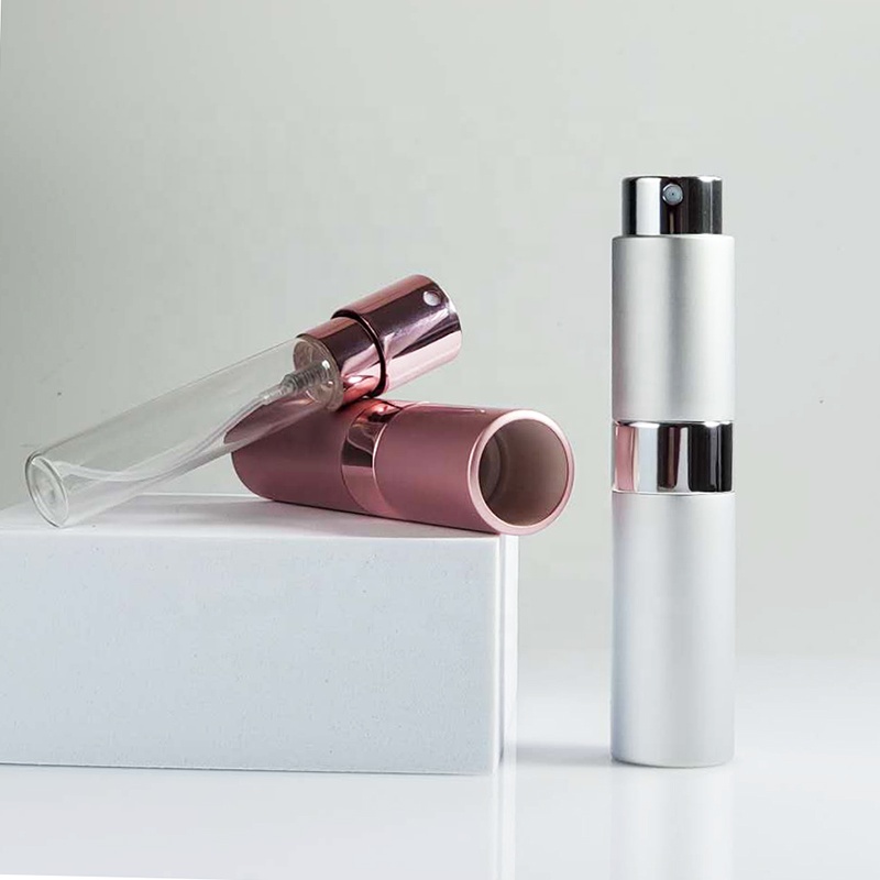 Unique 8ml 10ml 15ml 20ml Metal Round Black Pocket Travel Refillable Alcohol Perfume Spray Bottle