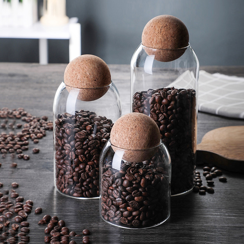 Unique Borosilicate Storage Spice Airtight Cylinder Kitchen Tube Clear Cork Glass Jar Food Grade