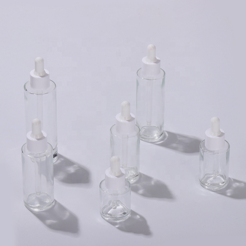 Unique Clear 30ml Cosmetic Packaging Airless Pump Glass Bottle 30ml Bottle Flat Shoulder Acrylic Glass Bottle