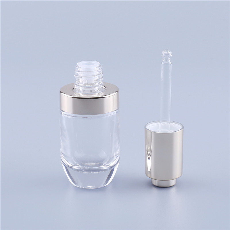 Unique Clear Perfume Serum Round 1 oz 30 ml Transparent Glass Dropper Bottle for Essential Oil In Stock