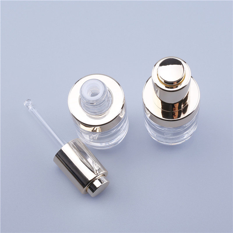 Unique Clear Perfume Serum Round 1 oz 30 ml Transparent Glass Dropper Bottle for Essential Oil In Stock