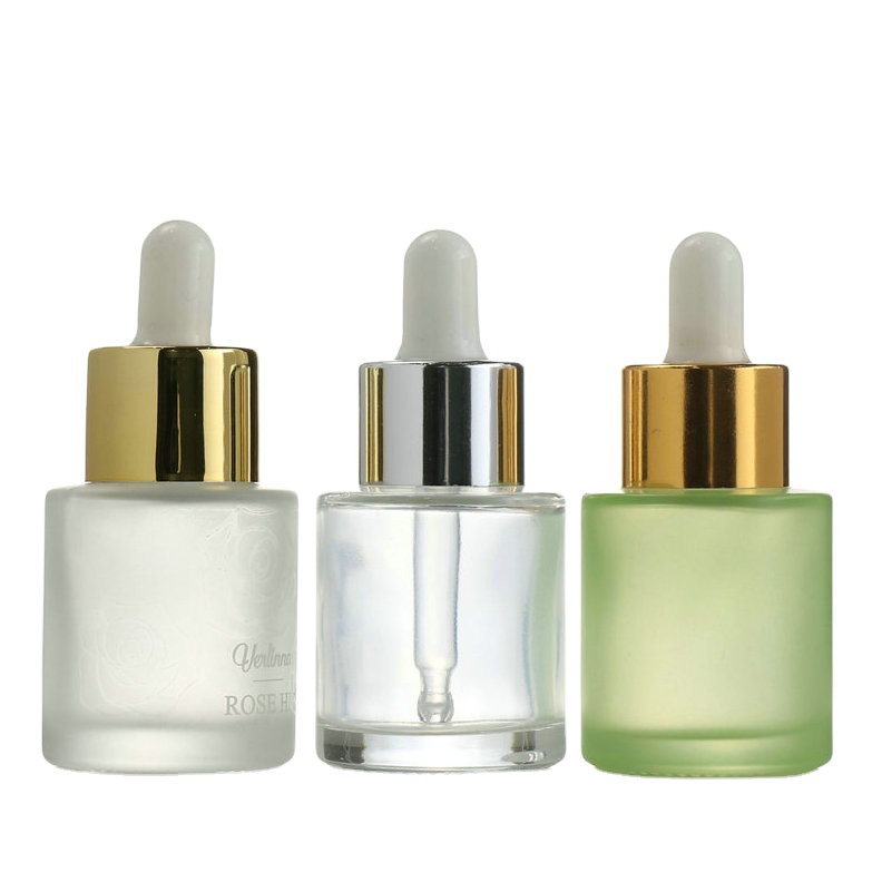 Unique Cosmetic Packaging 20ml 30ml Flat Shoulder Square Serum Dropper Bottle skin care glass bottle