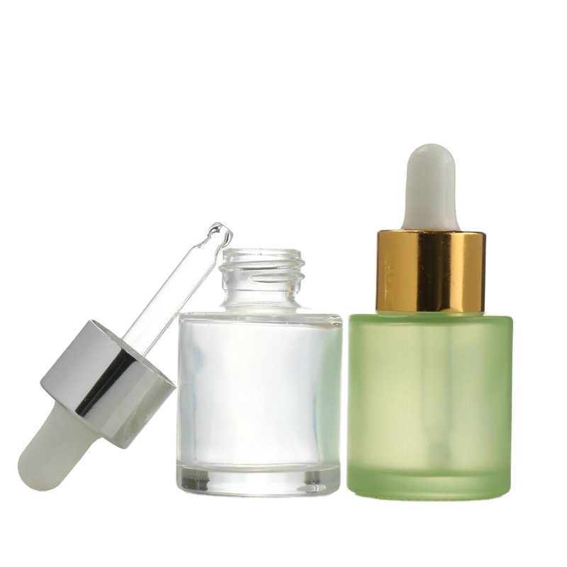 Unique Cosmetic Packaging 20ml 30ml Flat Shoulder Square Serum Dropper Bottle skin care glass bottle