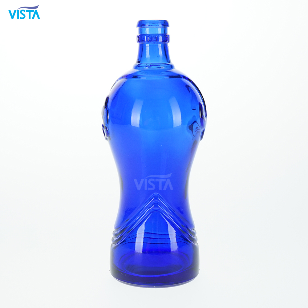 Unique Creative Empty Gourd-shaped 750ml Glass Wine Bottle Special Appearance Glass Bottle For Liquor with guala top
