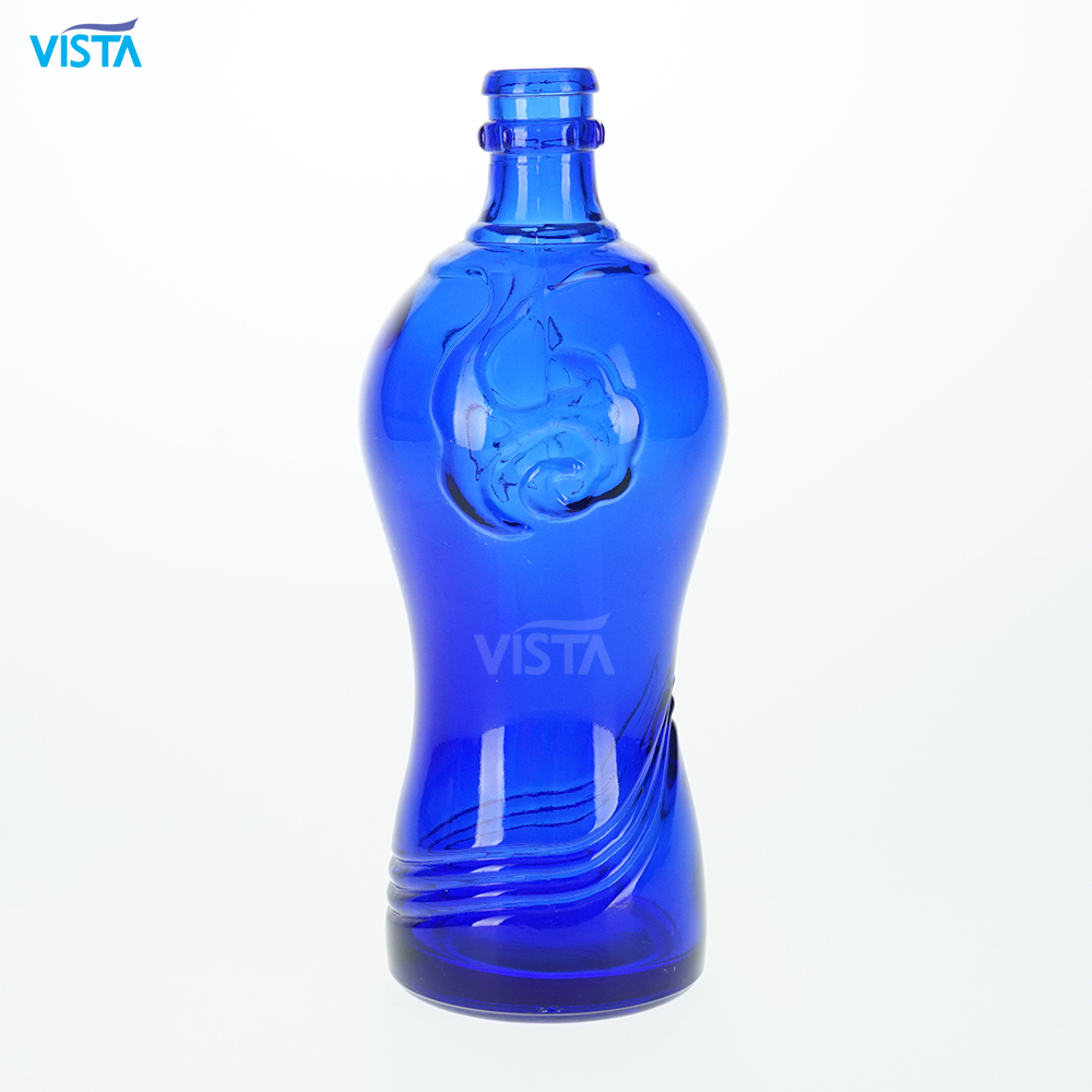 Unique Creative Empty Gourd-shaped 750ml Glass Wine Bottle Special Appearance Glass Bottle For Liquor with guala top