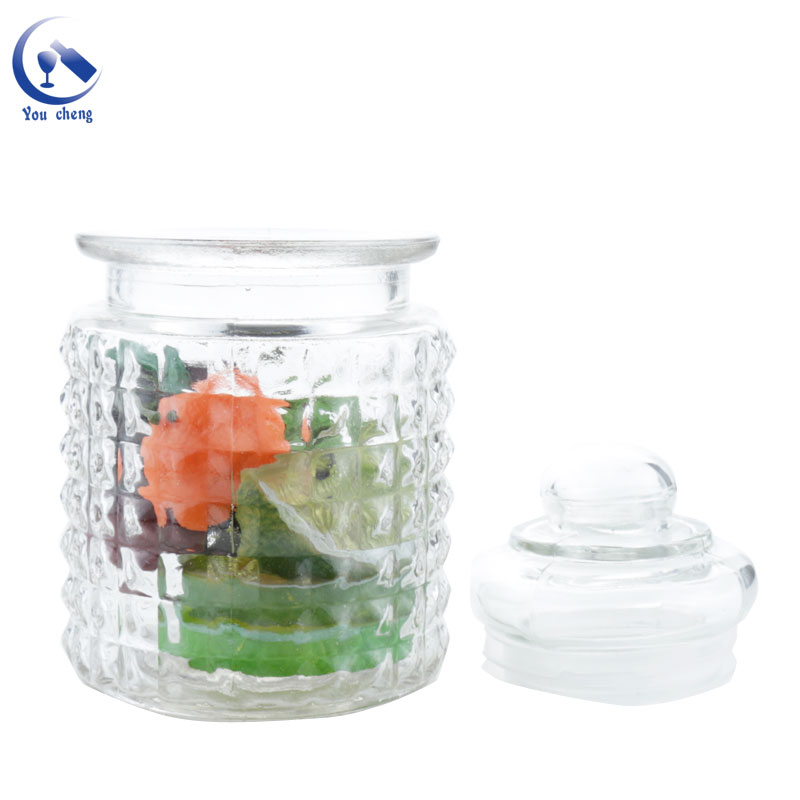 Unique Design Capacity Small Biscuit Glass Container For Storage In Glass Bottle