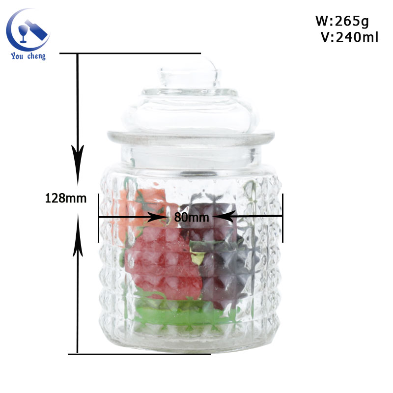 Unique Design Capacity Small Biscuit Glass Container For Storage In Glass Bottle