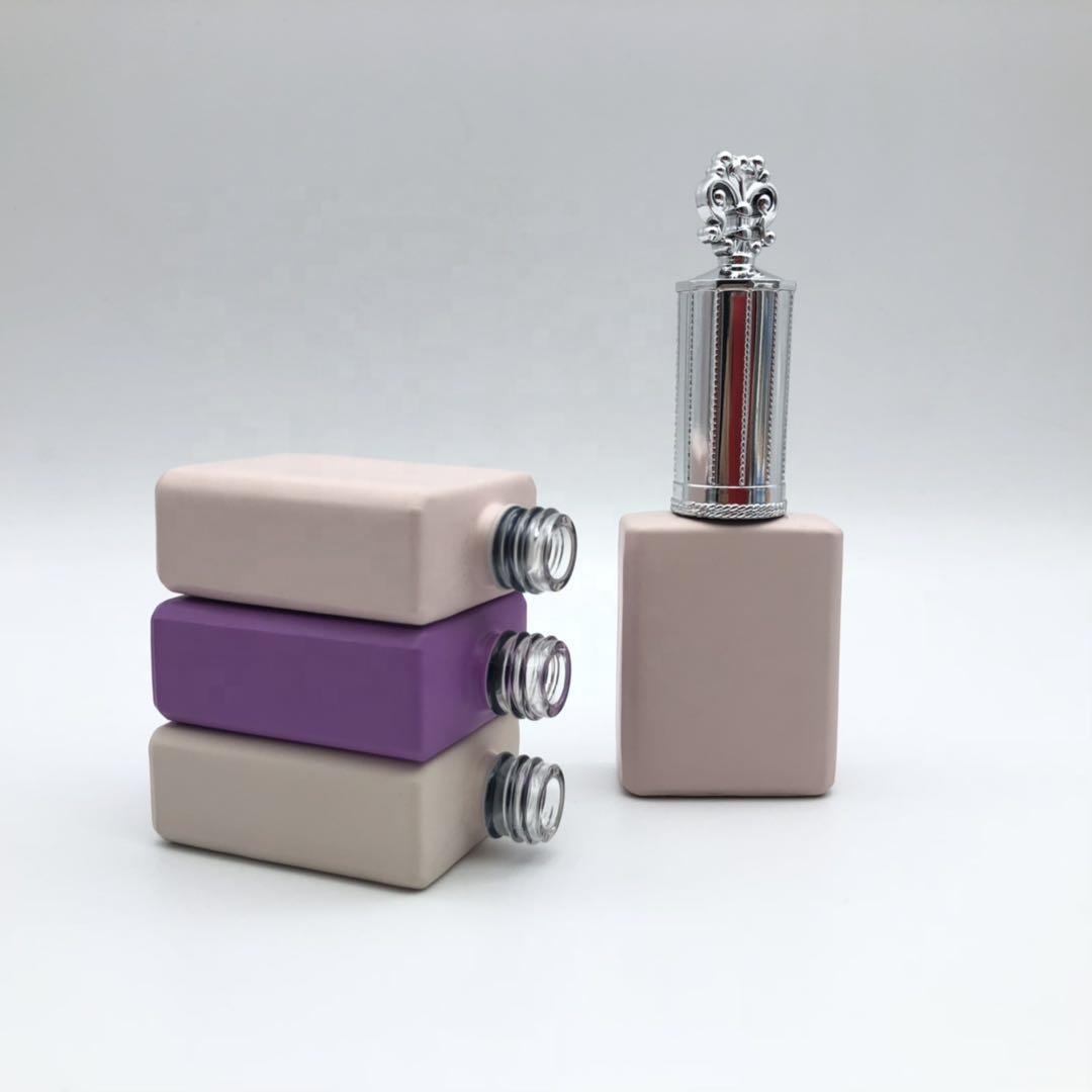 Unique Design Colorful Square Matt Nail Polish Oil Bottle 15 ml Cosmetic Packaging