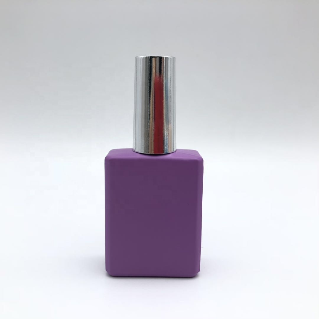 Unique Design Colorful Square Matt Nail Polish Oil Bottle 15 ml Cosmetic Packaging