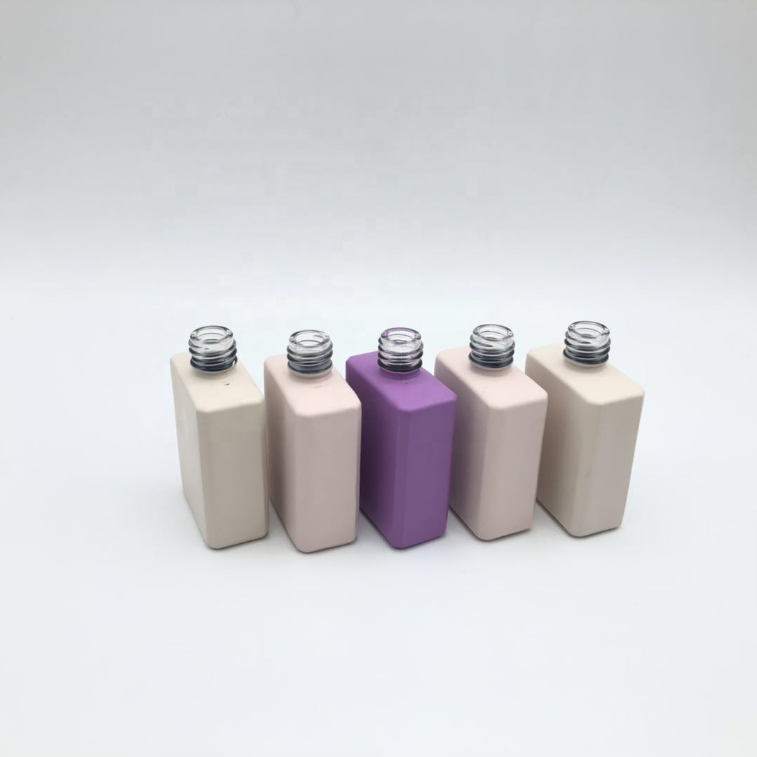 Unique Design Colorful Square Matt Nail Polish Oil Bottle 15 ml Cosmetic Packaging