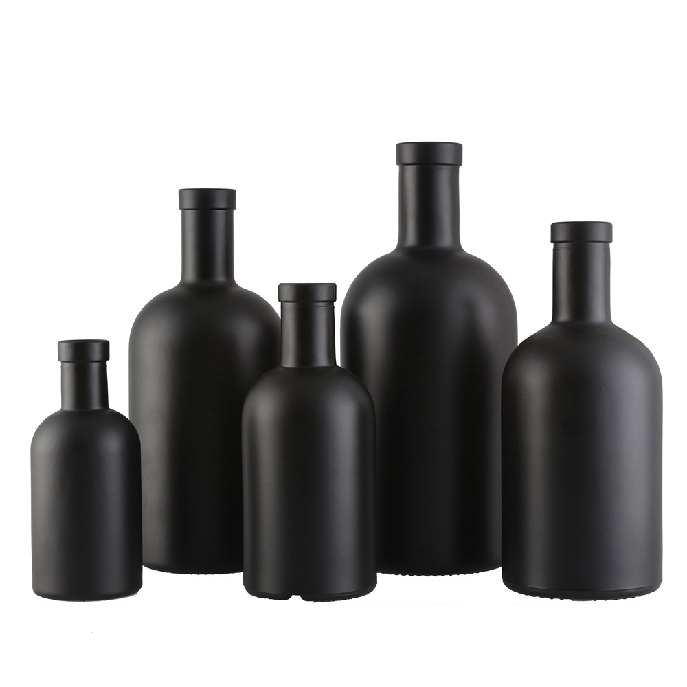 Unique Design Custom Circular 375ml Clear Empty 750 ml Spirit Vodka Whisky Glass Bottles Liquor with Cork