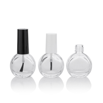 Unique Empty 10ML Glass Nail Polish Bottle Round Glass Nail Polish Bottle With Brush