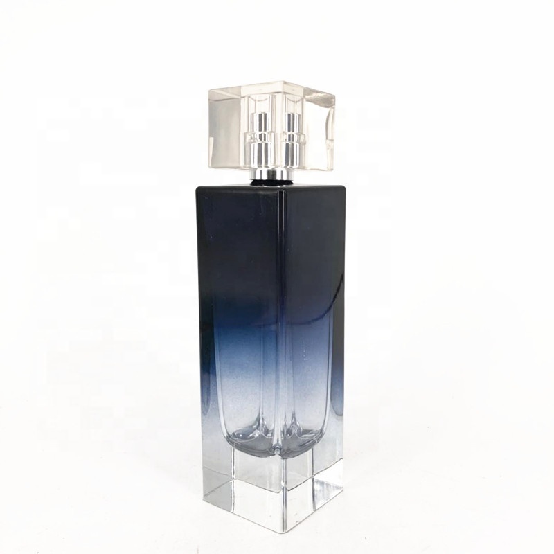 Unique French Bulk Elegant Colorful Crimp Black 100ml Spray Perfume Gradient Glass Bottle