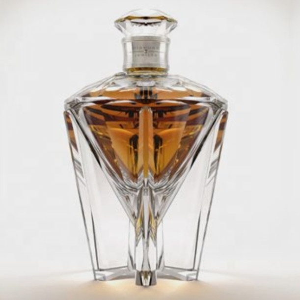 Unique Luxury 500ml 700ml Diamond Shape Vodka Whiskey Liquor Wine Glass Bottle