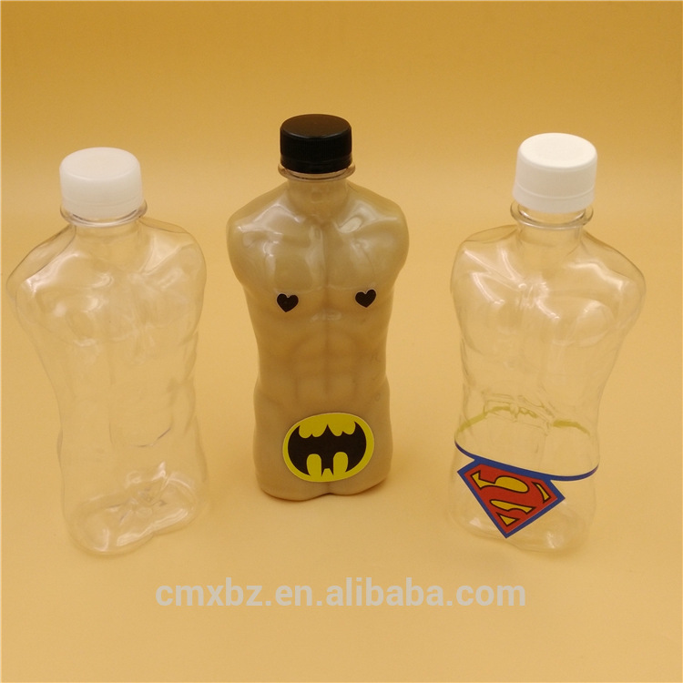Unique PET male female body shaped plastic bottle