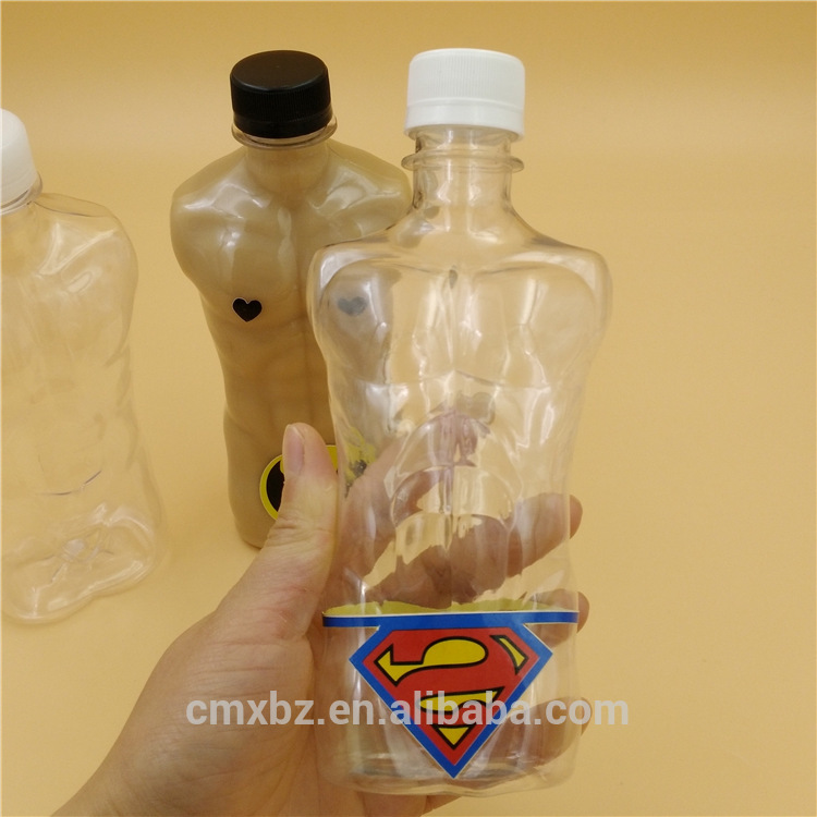 Unique PET male female body shaped plastic bottle