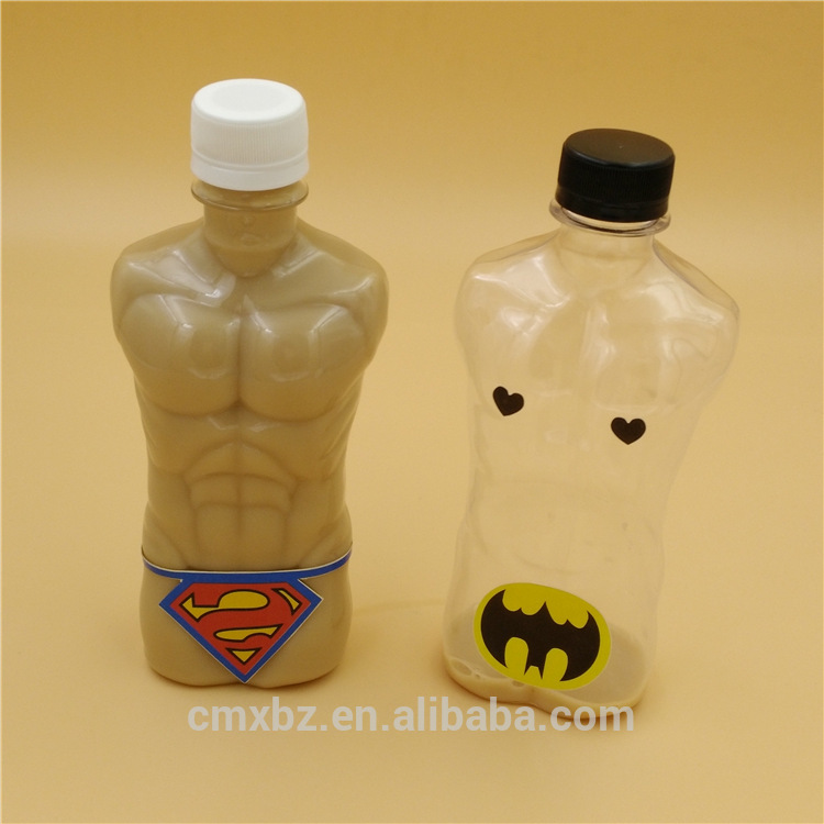 Unique PET male female body shaped plastic bottle