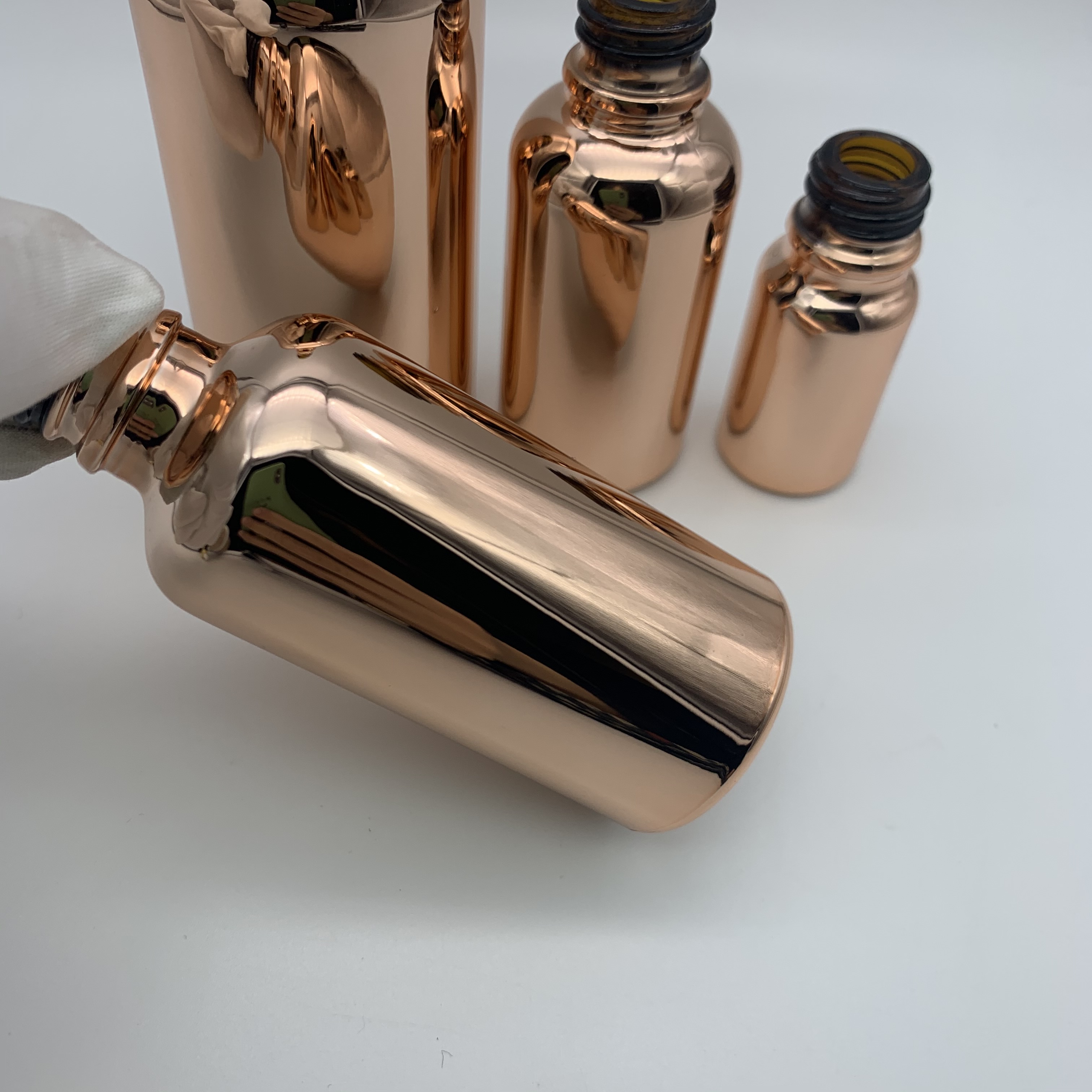 Unique Rose Gold Essential Oil Glass Dropper Bottle