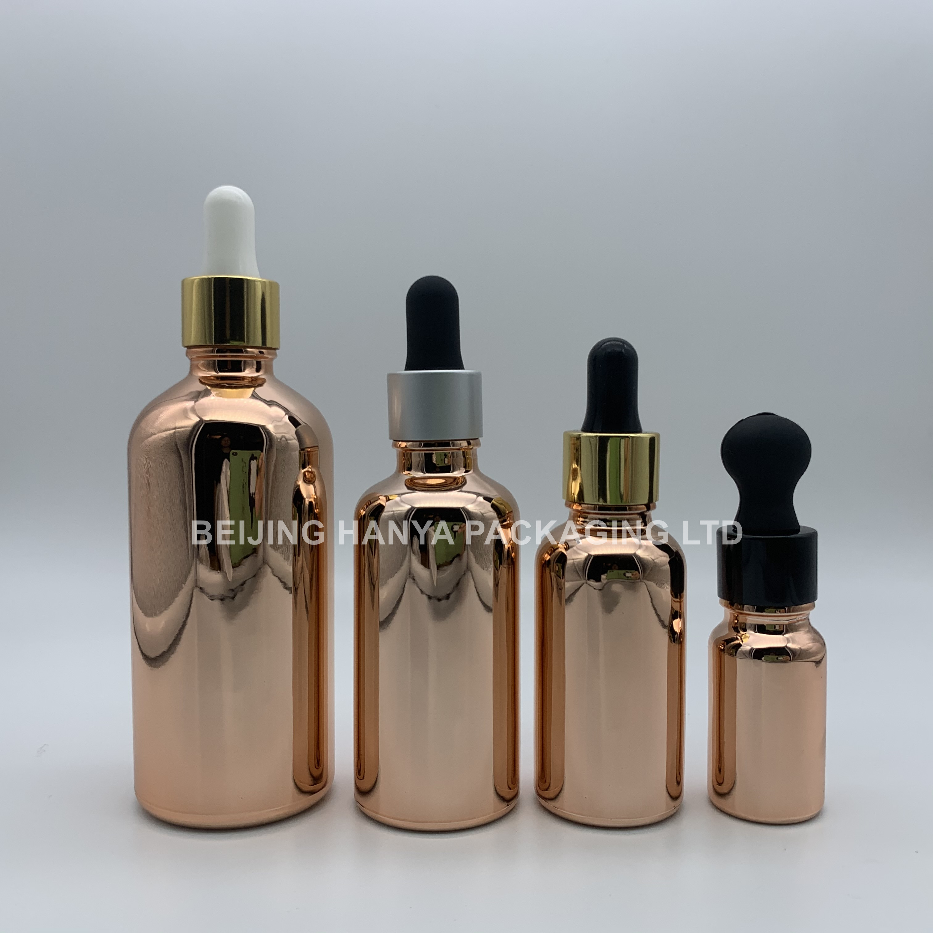 Unique Rose Gold Essential Oil Glass Dropper Bottle