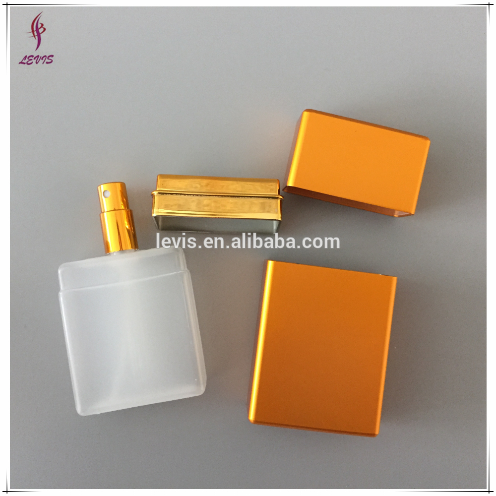 Unique aluminum and plastic flat perfume bottles 50ml with atomizer