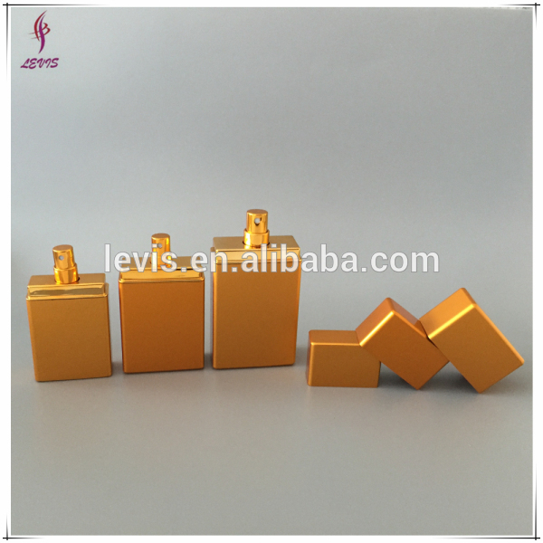 Unique aluminum and plastic flat perfume bottles 50ml with atomizer