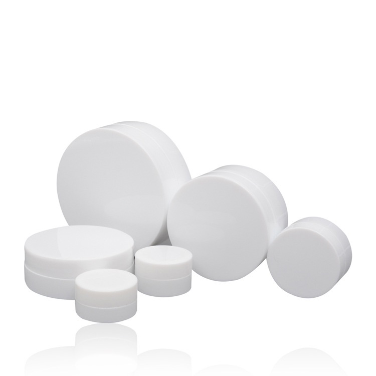 Unique concave white clear cosmetic cream jar