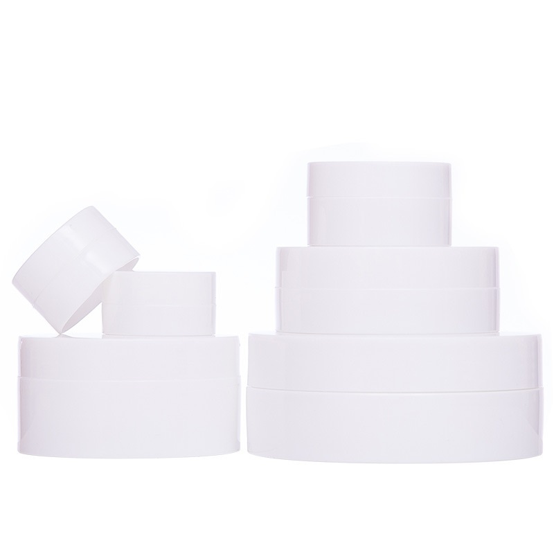 Unique concave white clear cosmetic cream jar