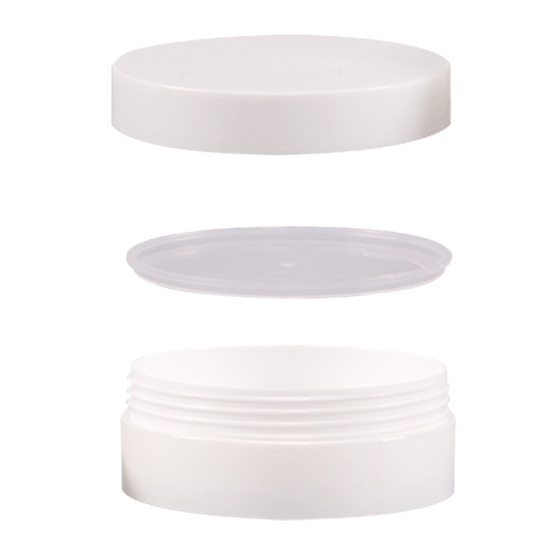 Unique concave white clear cosmetic cream jar