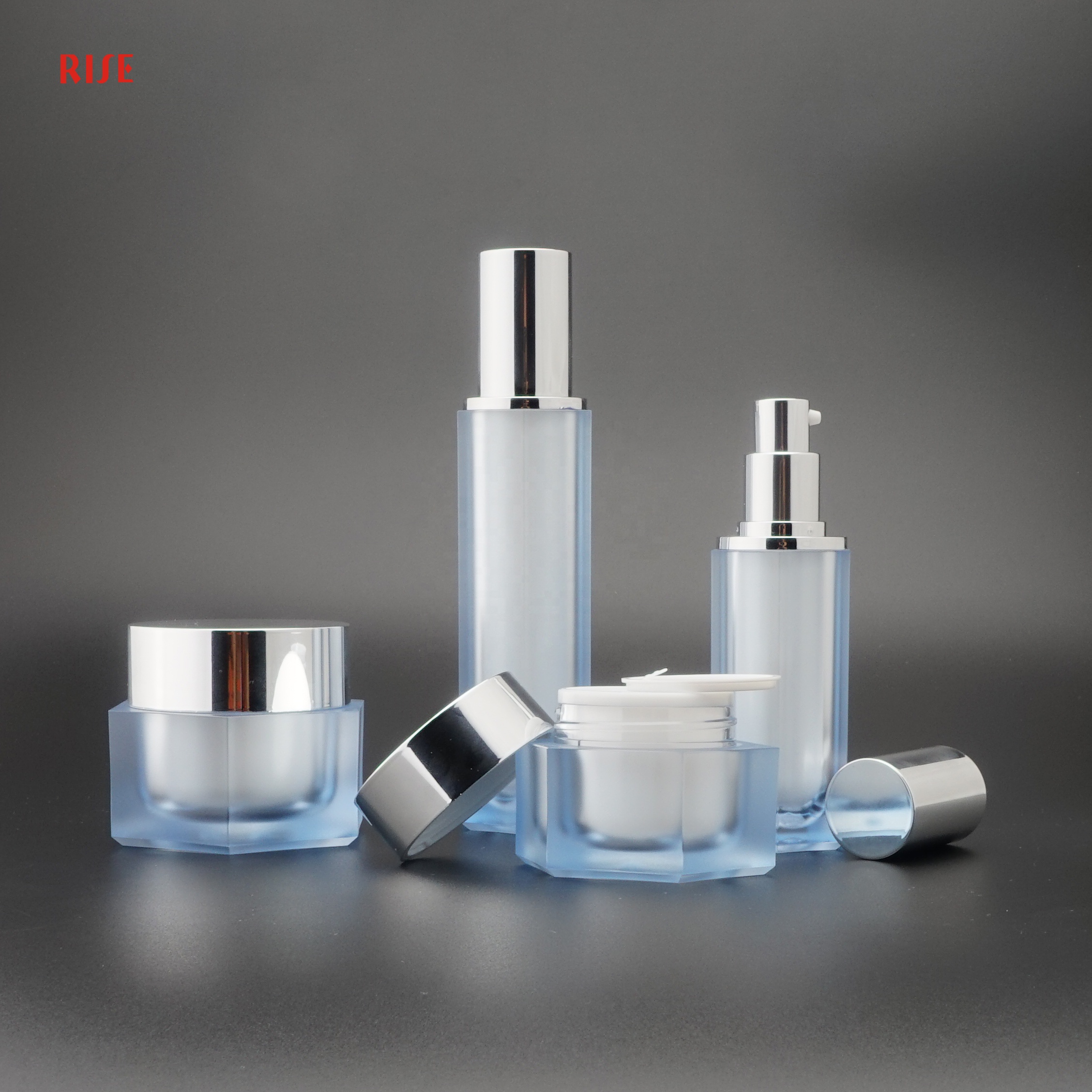 Unique cosmetic hexagon acrylic cream jar packaging wholesale for cosmetic