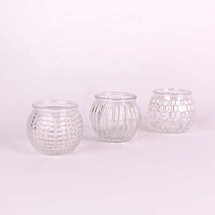 Unique decoration containers Clear color 90ml ball shape glass jar for candy