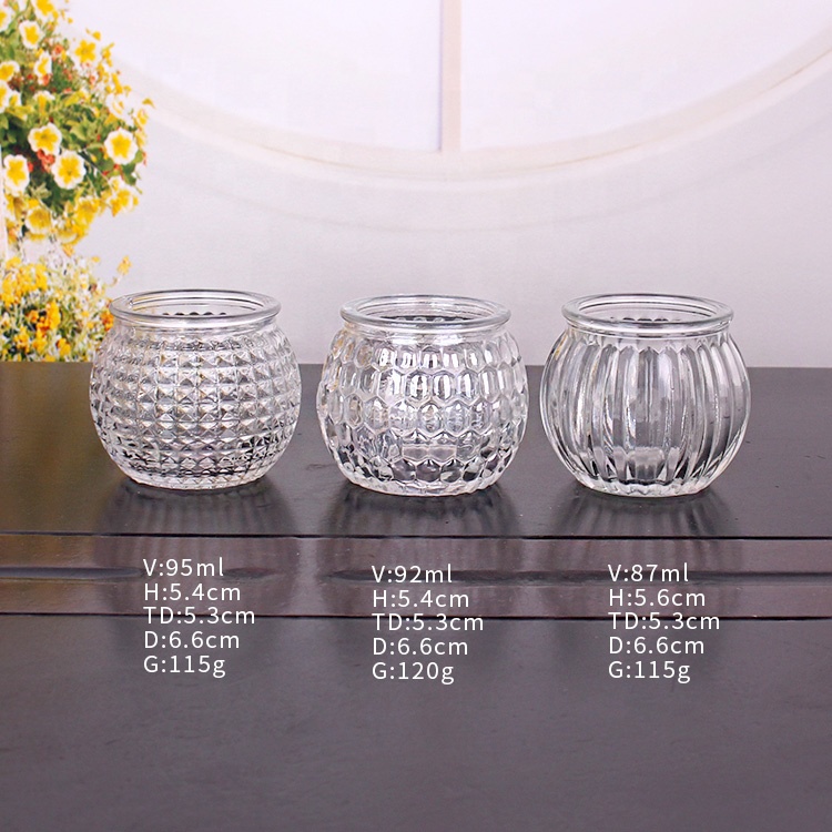 Unique decoration containers Clear color 90ml ball shape glass jar for candy