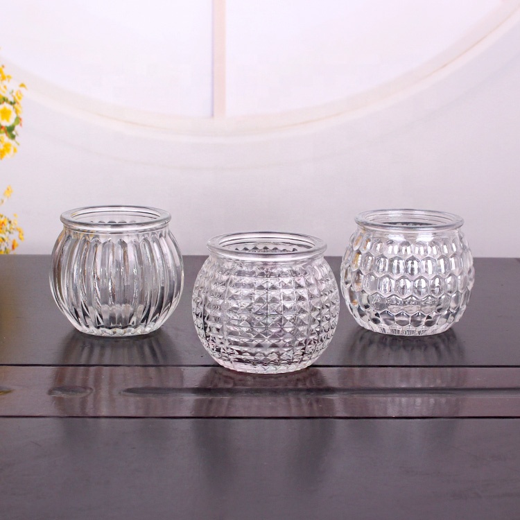 Unique decoration containers Clear color 90ml ball shape glass jar for candy