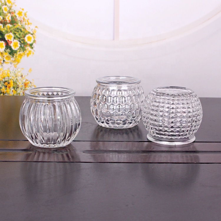 Unique decoration containers Clear color 90ml ball shape glass jar for candy