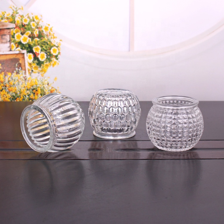 Unique decoration containers Clear color 90ml ball shape glass jar for candy