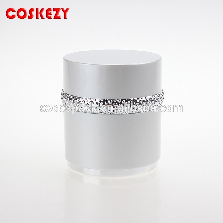 Unique design 30g 50g white cream jar with screw cap acrylic jar cosmetic packaging