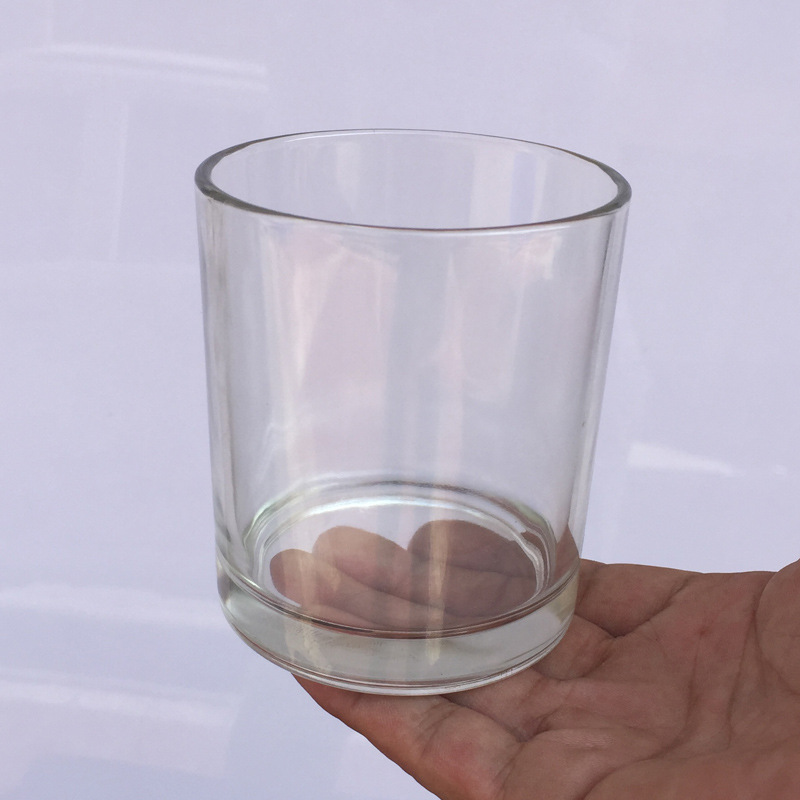 Unique design 4oz 8oz decorative glass jar for candle with gold lid with lid