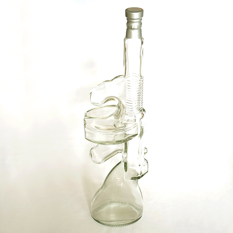 Unique design 750ml glass wine bottle liquor bottle whiskey decanter