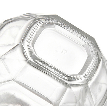 Unique design empty clear 500ml diamond hexagon honey jar glass bottles with wooden cork lids for honey