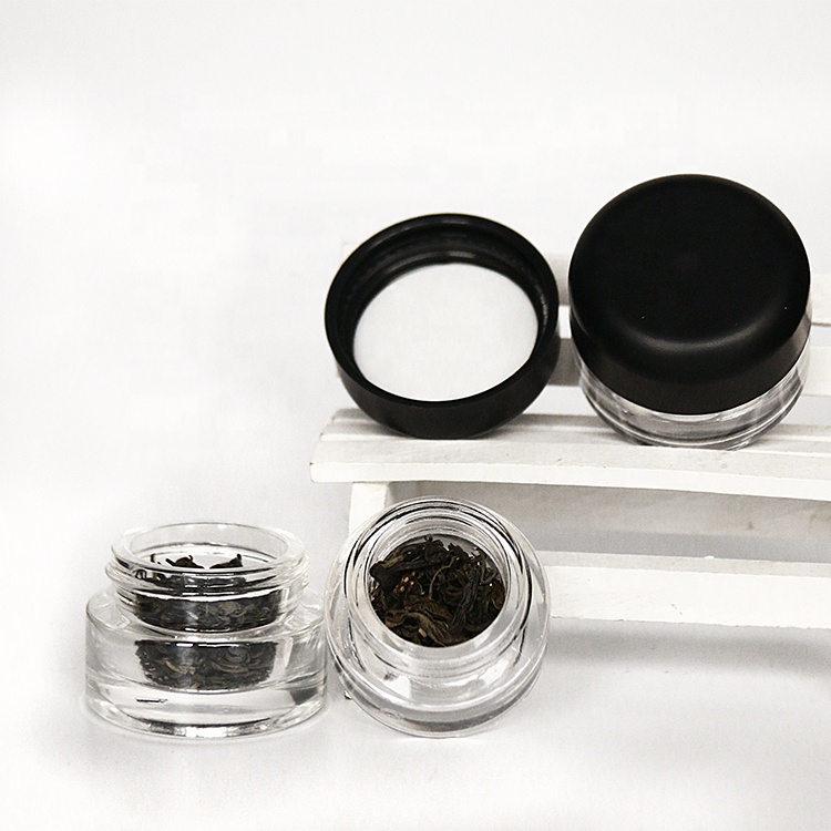 Unique design glass material herb spice and saffron packaging luxury glass jar with child resistant lid