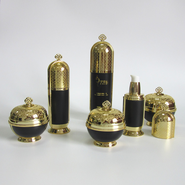 Unique design luxury cosmetic acrylic jars cream container with silver/gold lid